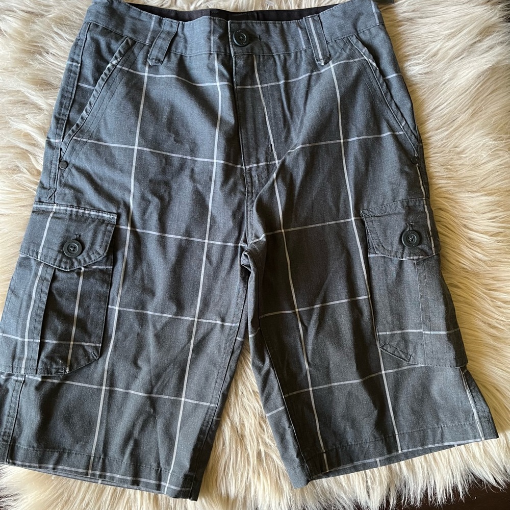 Boys Hurley cargo plaid shorts